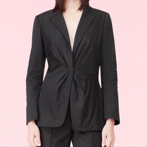 Rebecca Taylor Black Ottoman Pleated Front Blazer